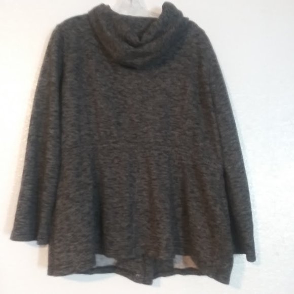 Merona women's XL black and gray marbled lightweight hooded jacket - Picture 6 of 14